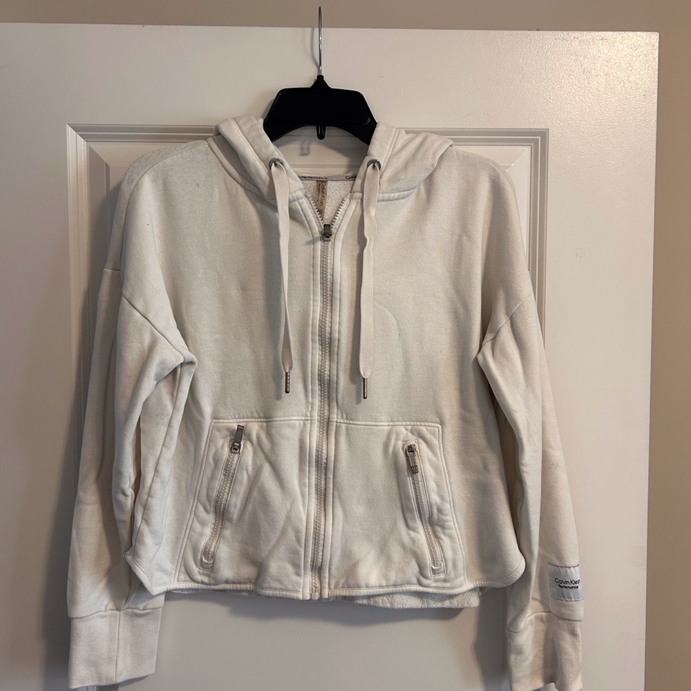 Calvin Klein Cream Hoodie Jacket